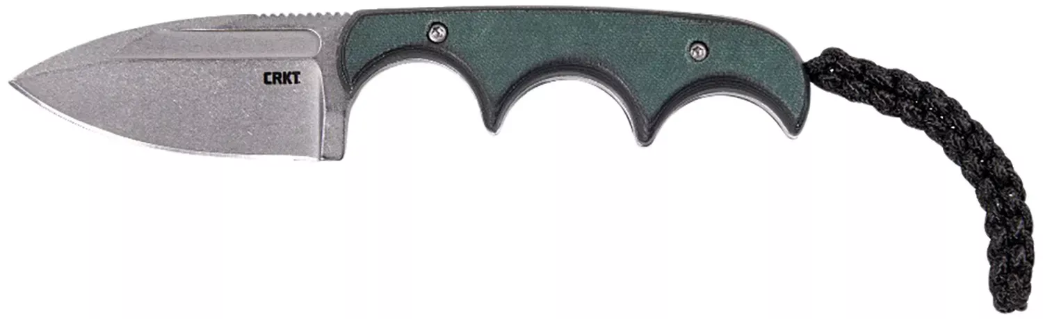 CRKT Minimalist2.15" Fixed Spear Point Plain Stonewashed SS Blade Green Polished Resin Infused Fiber Handle