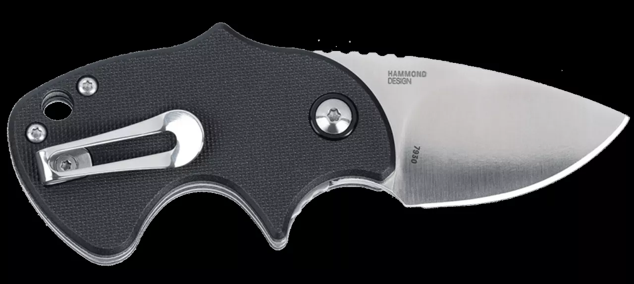 CRKT Orca Compact 1.79" Folding Plain Satin D2 Steel Blade, Black GRN Handle