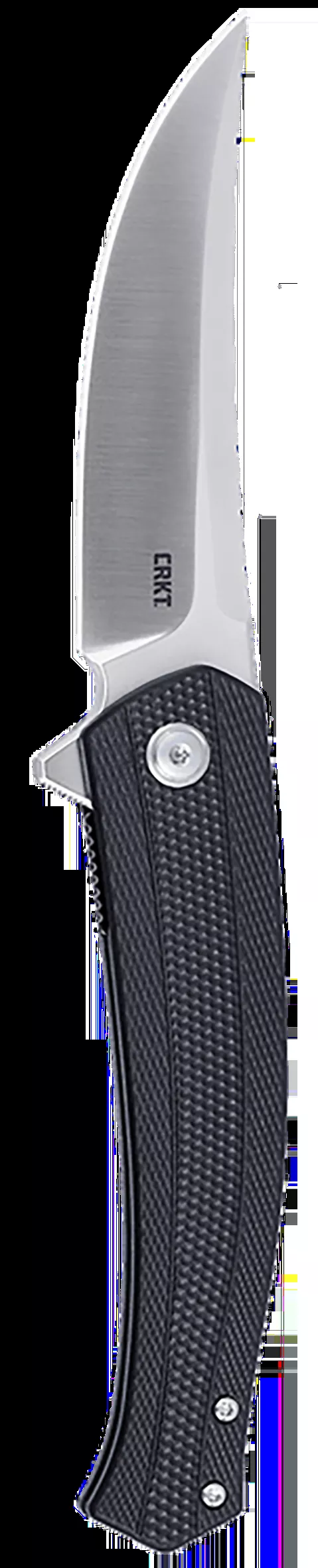 CRKT Persian EDC 3.44″ Folding Trailing Point Plain Satin D2 Steel Blade, Black Textured GRN Handle 7060