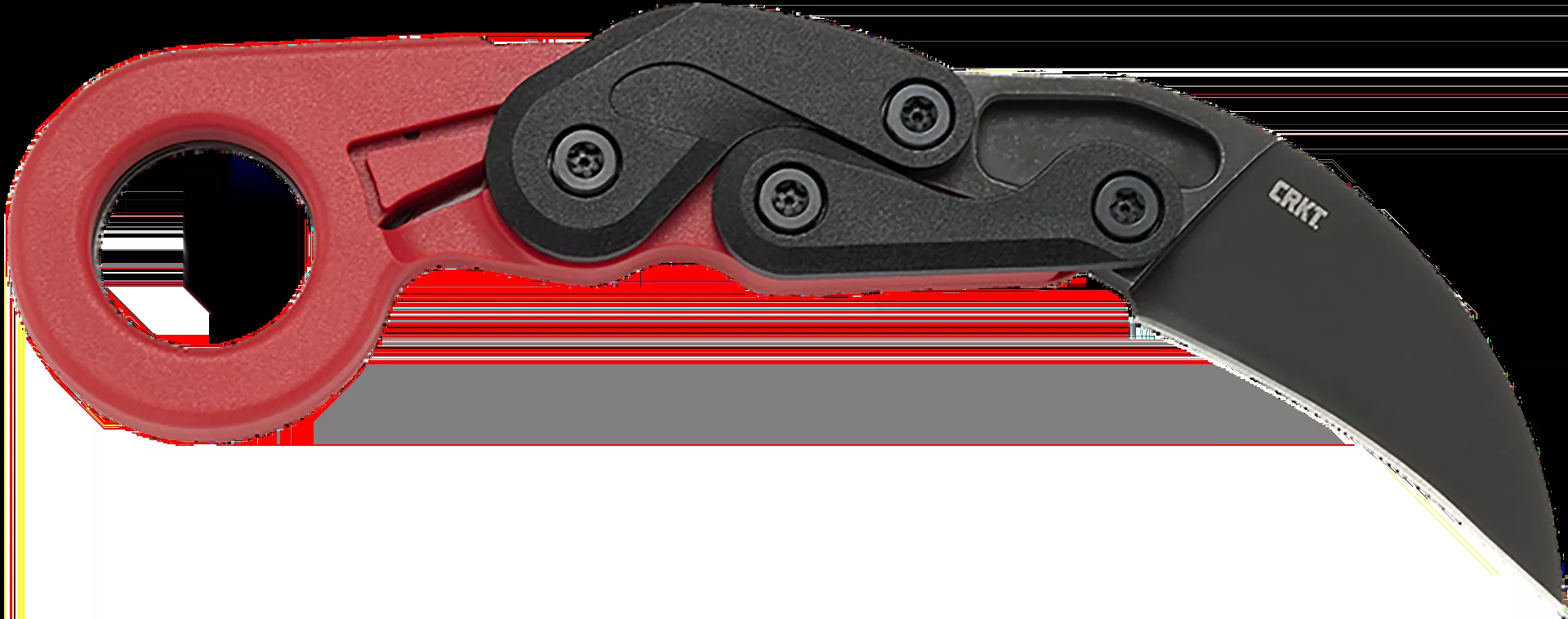 CRKT Provoke 2.47" Folding Hawkbill Plain Black Stonewashed 1.4116 SS Blade, Red Grivory Handle 4041R