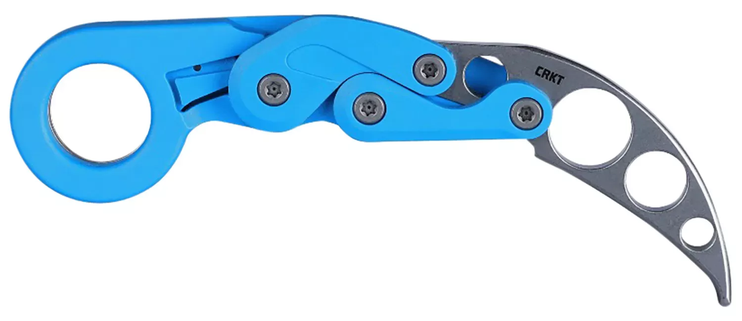 CRKT Provoke Trainer 2.48" Folding Karambit Plain Stonewashed SS Blade Blue Polypropylene Handle Includes Pocket Clip