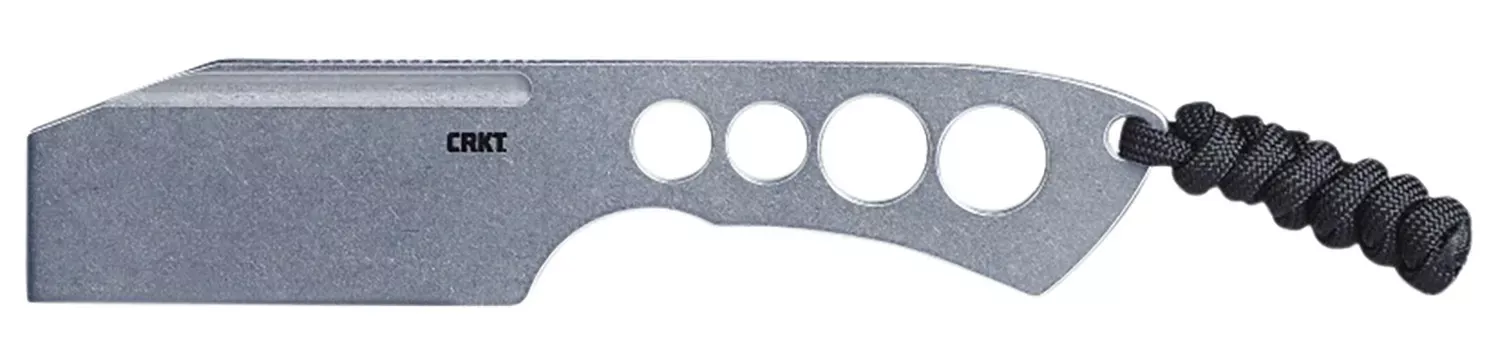 CRKT Razel Chisel 2" Fixed Plain Stonewashed SS Blade Silver Skeletonized Stainless Steel Handle