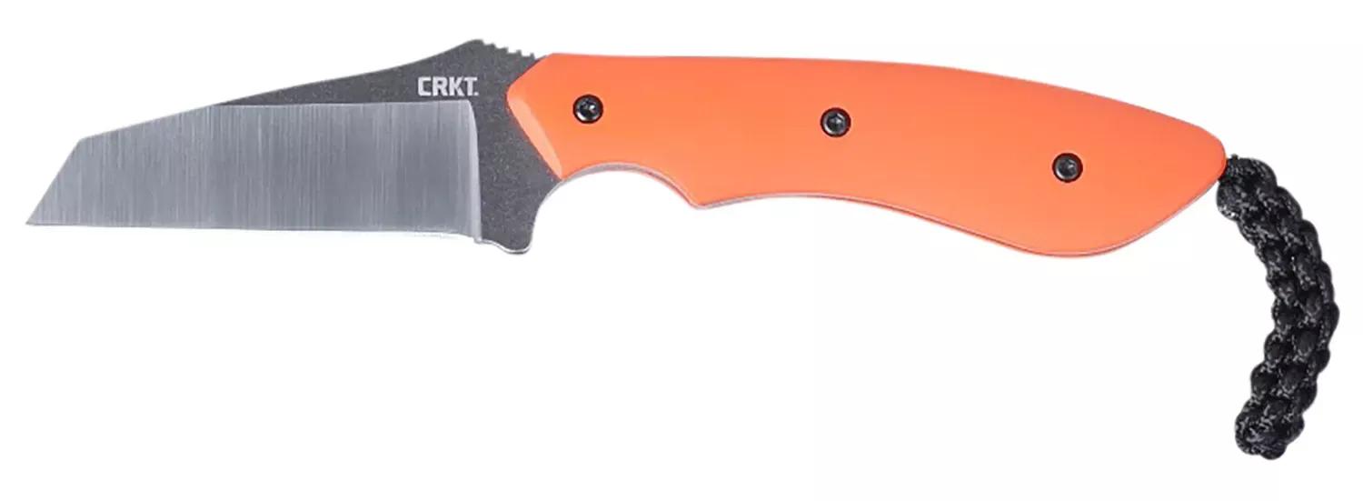 CRKT S.P.I.T.2.29" Fixed Plain Satin Stonewashed SS Blade Orange G10 Handle Includes Sheath
