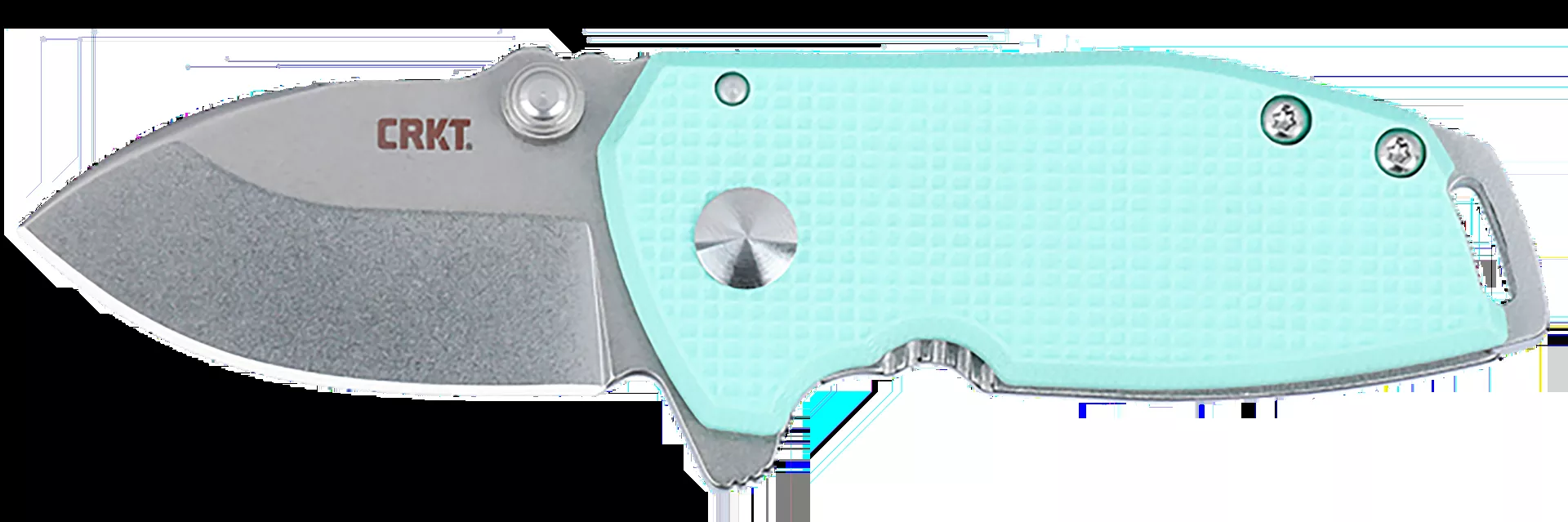 CRKT SQUID Compact 1.75" Folding Drop Point Plain Stonewashed D2 Steel Blade, Blue G10/SS Handle 2485B