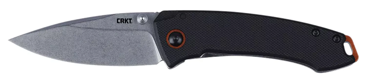 CRKT Tuna Compact 2.73" Plain Stonewashed SS Blade Black G10 SS Handle Includes Pocket Clip