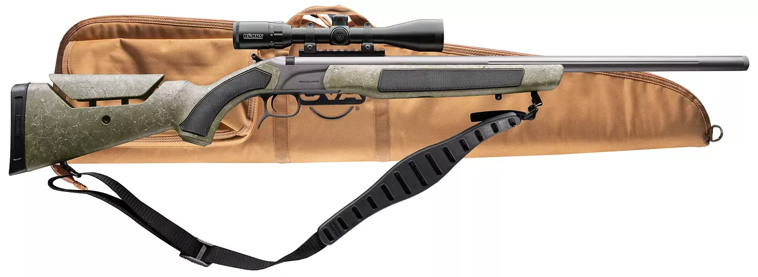 CVA Accura MR-X 45 Caliber Inline Muzzleloader 26″ KonusPro 3-9x40mm IR BDC Scope Black/Gray PR3232NSCP