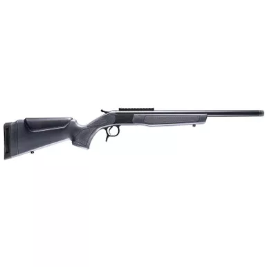 CVA CR4435 Scout 243 Win 1rd 20" Blued Threaded Barrel, Blued Picatinny Rail Receiver, Stealth Gray Fixed Synthetic Stock