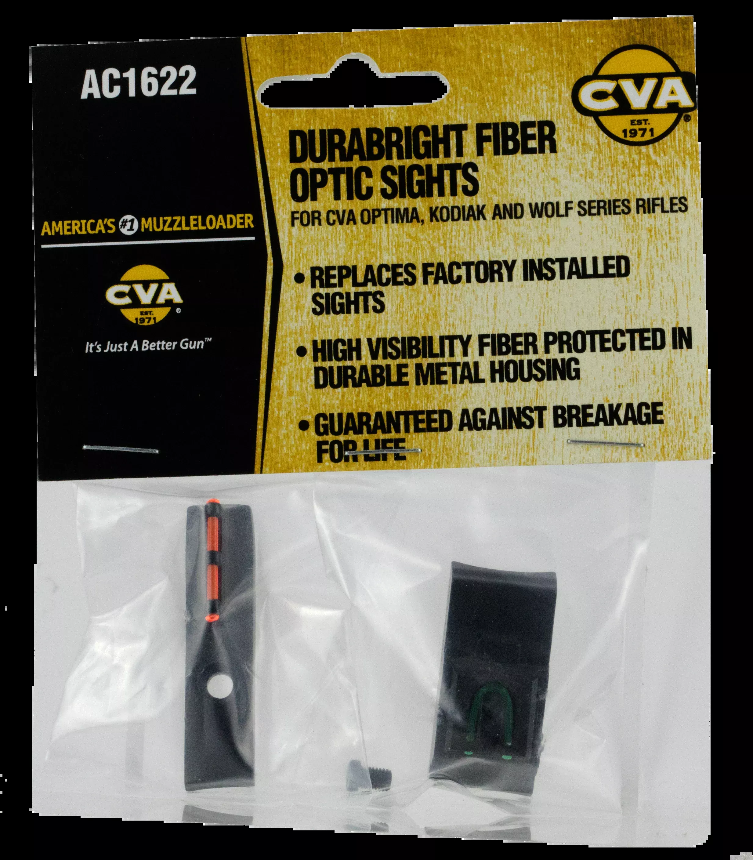 Cva Fiber Optic Sight Set - Fits Cva Rifles/mz Post 2001