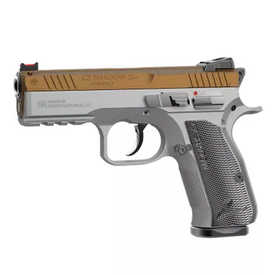 CZ Shadow 2 Gold 9mm 4" Barrel 15 Round Optic Ready FO Front/Black Serrated