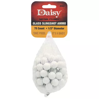 Daisy 998384-446 Slingshot Ammunition, 1/2 Inches, Glass, 75 Count