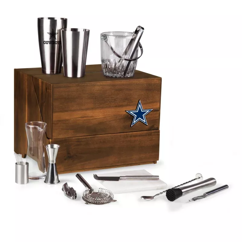 Dallas Cowboys – Madison Acacia Tabletop Bar Set