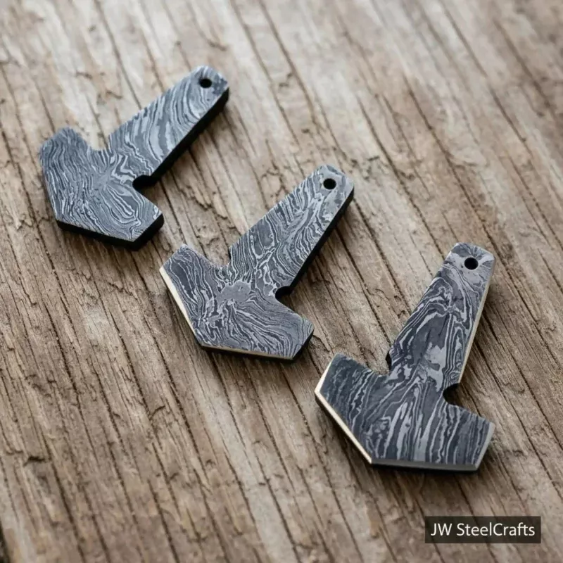 Damascus Thor’s Hammer Pendant set | Viking Necklace Collection
