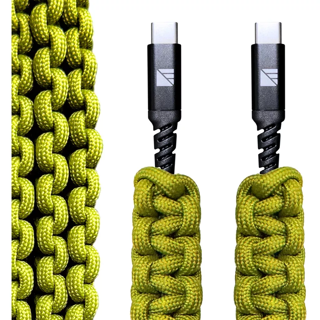 Dark Energy Usb C To C Paracord CableGreen