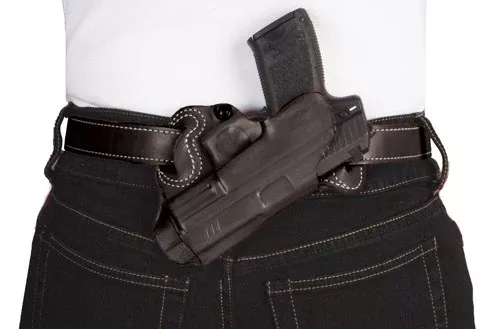 Desantis Small Of Back Holster – Rh Owb Leather M&p 9/40 2.0 Bl