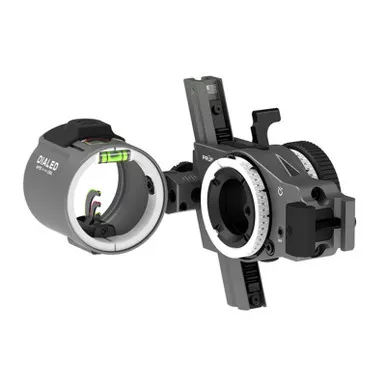 Dialed Archery Hunting Sight Prüf Picatinny 3VA Three Pin Vertical Adjustable .019 RH Black