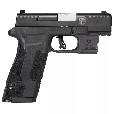 Diamondback DB0301P001 DBAM29 Sub-Compact 9mm Luger 3.50" 12+1,17+1 Overall Black Finish with Serrated Nitride Stainless Steel Slide, Polymer Grip & Picatinny Rail Includes Viridian Laser & Holster