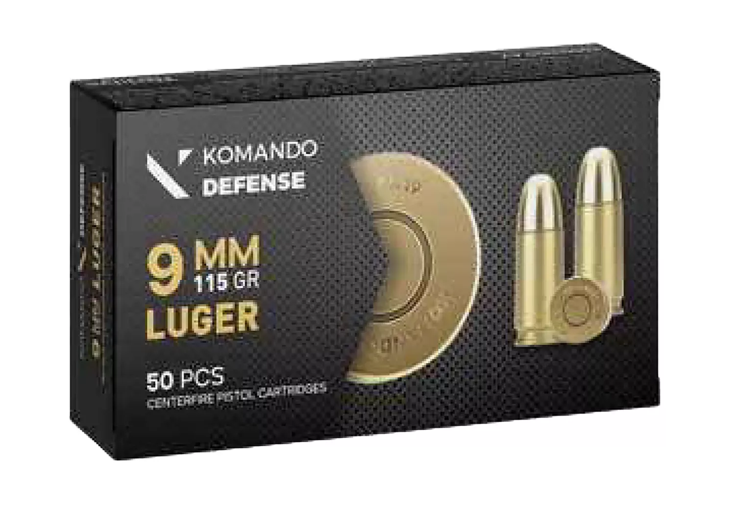 Dickinson LLC 9mm Ammo 115 Grain Full Metal Jacket 50 Rounds BRASS