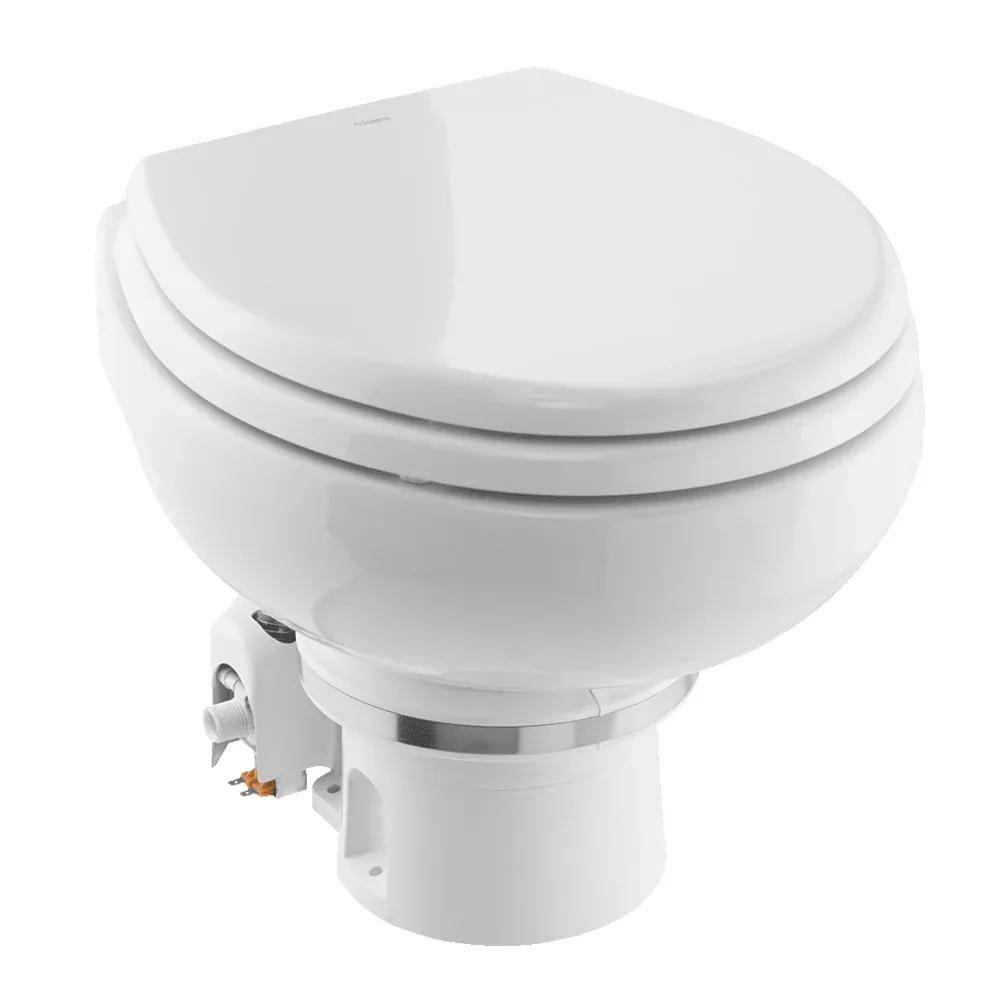 Dometic MasterFlush MF 7120 – White – Electric Macerating Toilet w/Orbit Base & Slow Close Seat – Freshwater – 12V