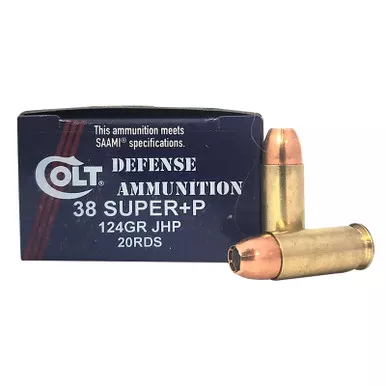 DoubleTap Ammunition 38SU124CT Doubletap Defense 38Super+P 124gr Jacket Hollow Point 20 Per Box/10 Case