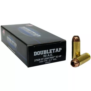 DoubleTap Ammunition 50AE275X DT Lead Free 50AE 275gr 20 Per Box/25 Case