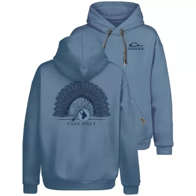 DRAKE Men's Fans Only Graphic Blue Shadow Hoodie (DS1658)