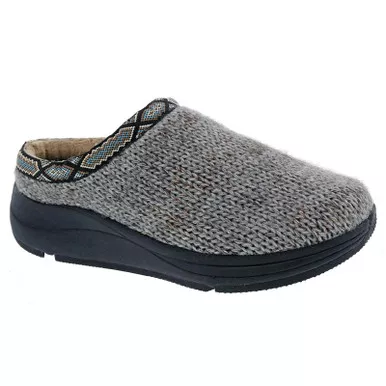 DREW Women's Unwind Grey Sweater Fabric Slippers (17105-43)