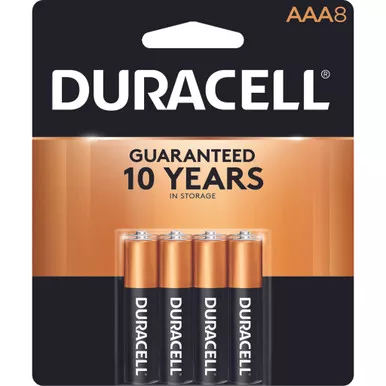 Duracell 041333844015 Coppertop Batteries AAA, Black, 8 Pack