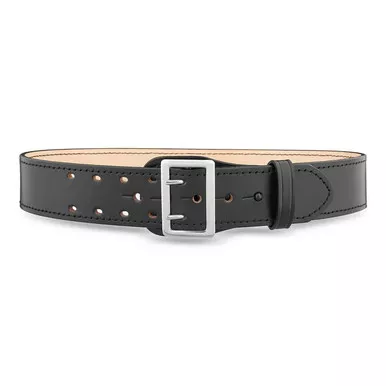 Dutyman 1011 2-1/4" Plain Leather Sam Browne 2-Row Stitch Duty Belt, Black