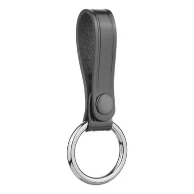 Dutyman 2121 Basketweave Leather Baton Strap/Metal Ring, Black