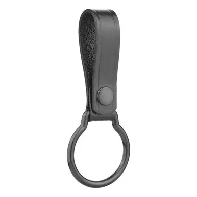Dutyman 3011 Plain Leather D Cell Flashlight Strap with Plastic Ring, Black