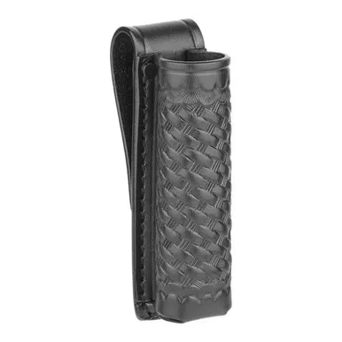 Dutyman 3821 Short Basketweave Leather Baton Pouch, Black