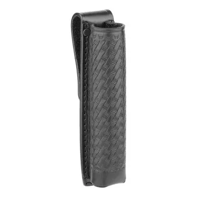 Dutyman 3921 Long Basketweave Leather Baton Pouch, Black