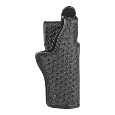 Dutyman 7321 Basketweave Leather Mid Ride (Jacket Slot) Holster, Black