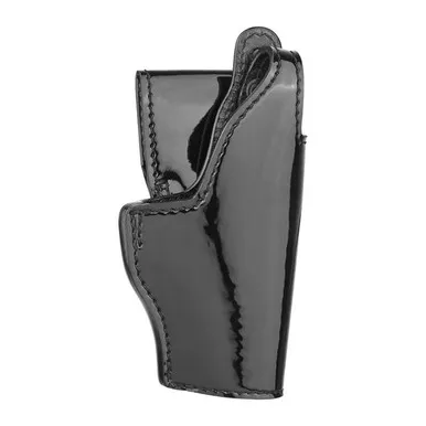 Dutyman 7337 High-Gloss Leather Mid Ride (Jacket Slot) Holster, Black