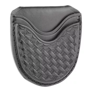 Dutyman 8321 Basketweave Leather Single Open Cuff Case, Black