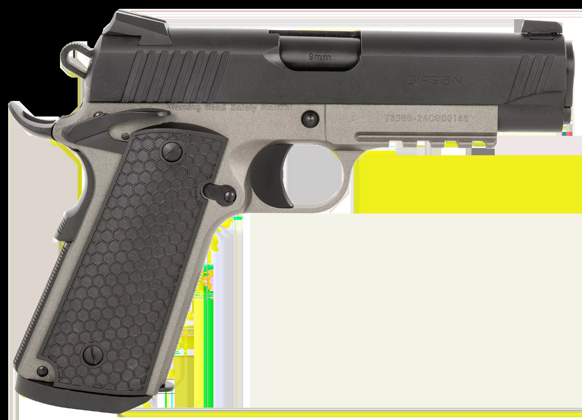 EAA GIRSAN MC1911 C Untouchable Compact Frame 9mm Luger 9+1 4.40″ Black Steel Barrel
