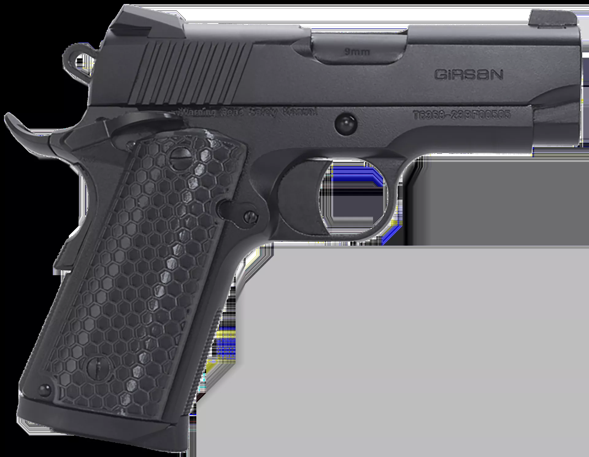 EAA GIRSAN MC1911 SC Untouchable Sub-Compact Frame 9mm Luger 7+1 3.40″ Black Steel Barrel