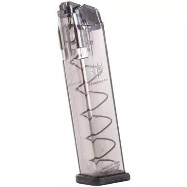 ETS Group SMKGLK922 Pistol Mags Competition Legal 22rd Extended 9mm Luger Compatible w/ Glock 17 Smoke Polymer
