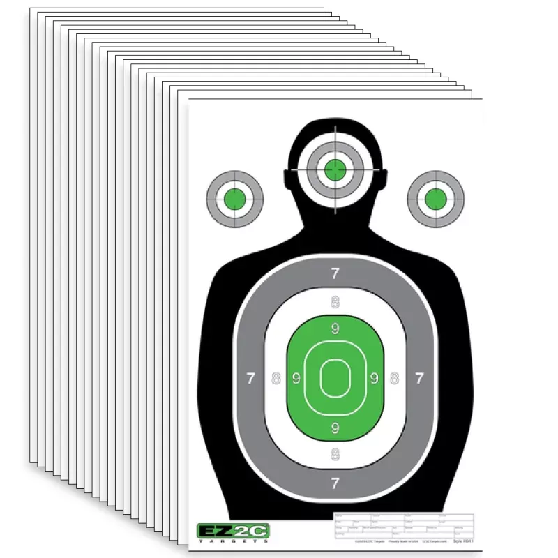 EZ2C RD11 Silhouette 12×18Paper Shooting Target Made in USA