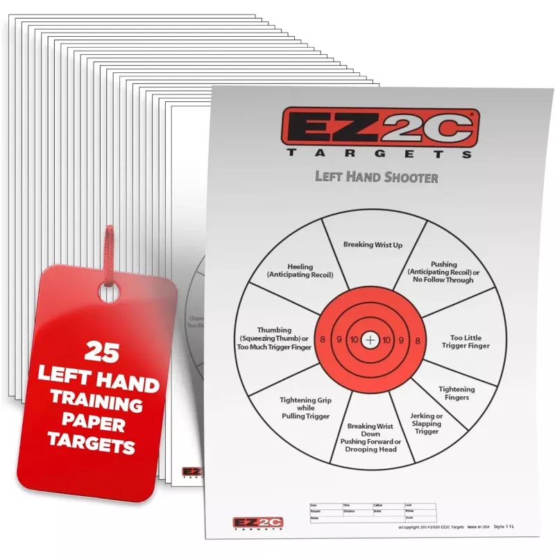 EZ2C Right Hand/Left Hand Diagnostic Training Paper Target 11×17 USA MADE Style 11