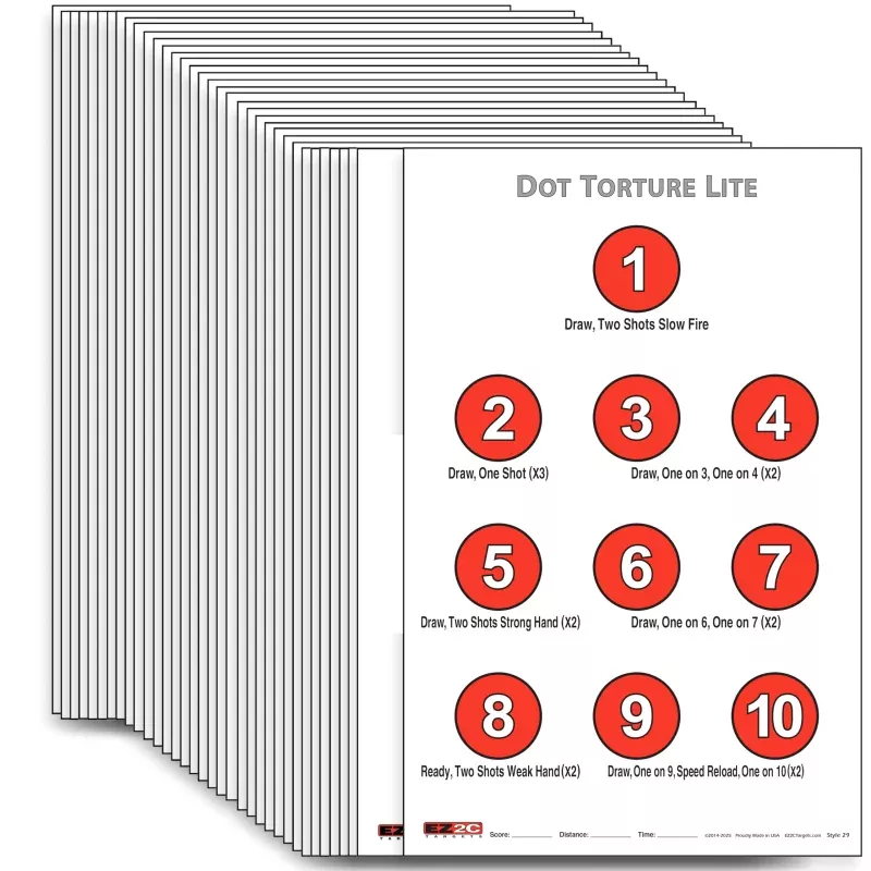 EZ2C Targets #29: Dot Torture Lite Drill 11×17 Paper Shooting Target USA MADE