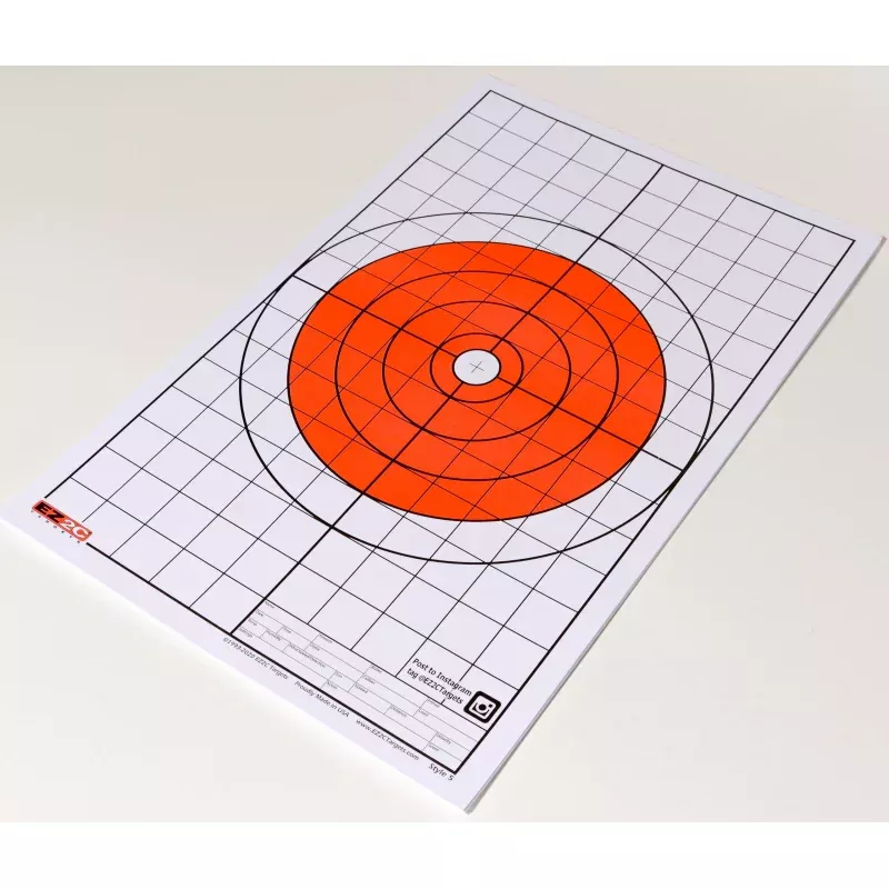 EZ2C Targets #5: Bullseye w 1 Grids for Sight-in 11×17 USA MADE