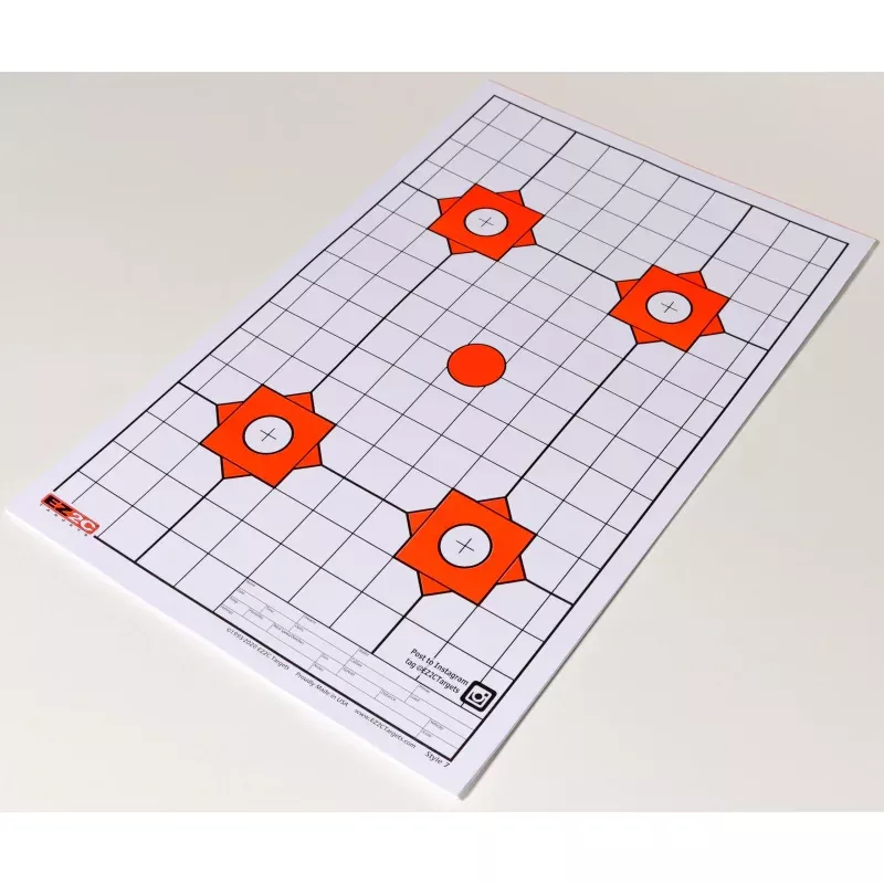 EZ2C Targets #7: Four Bullseye Plus Sight in 11×17 Made in USA