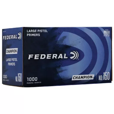 Federal 150 Pistol Primers Large 1000 count HAZ, Yellow