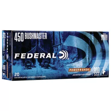 Federal 450BMB Power-Shok 450Bushmaster 300gr Jacketed Soft Point 20 Per Box/10 Case