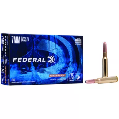 Federal 7A Power-Shok 7mmMauser 175gr Jacketed Soft Point 20 Per Box/10 Case