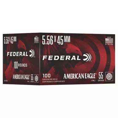 Federal AE193C American Eagle 5.56x45mm 55gr Full Metal Jacket 100 Per Box/5 Case