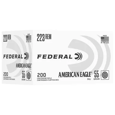 Federal AE223C American Eagle 223Rem 55gr Full Metal Jacket 200 Per Box/5 Case