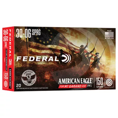 Federal AE3006USA American Eagle 30-06Springfield 150gr Full Metal Jacket 20 Per Box/10 Case