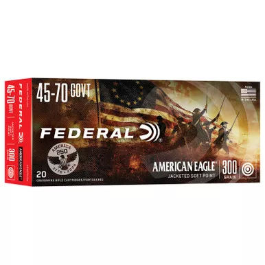 Federal AE4570USA American Eagle 45-70Gov 300gr Jacketed Soft Point 20 Per Box/10 Case